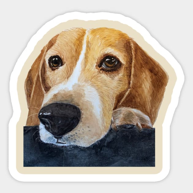 Beagle Portrait Watercolor Sticker by MMcBuck